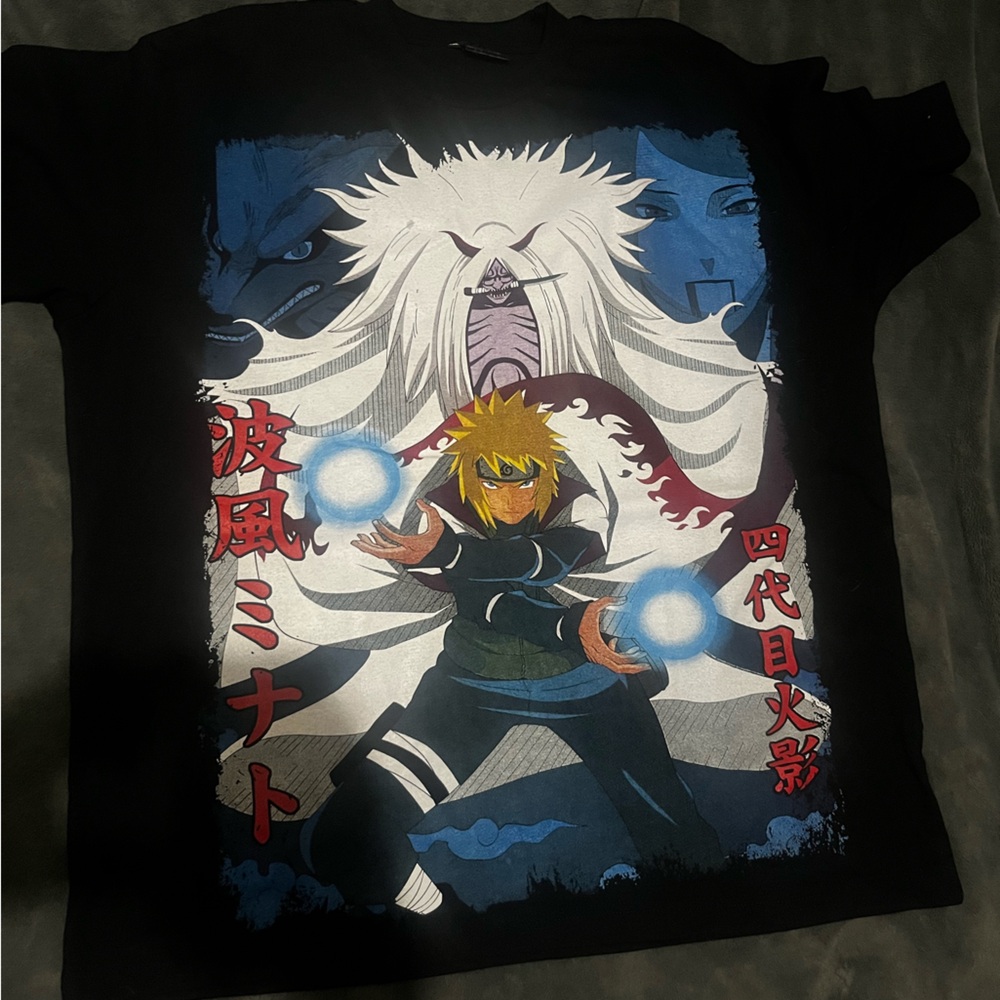 Men Naruto Graphic T-Shirt - Black & Blue